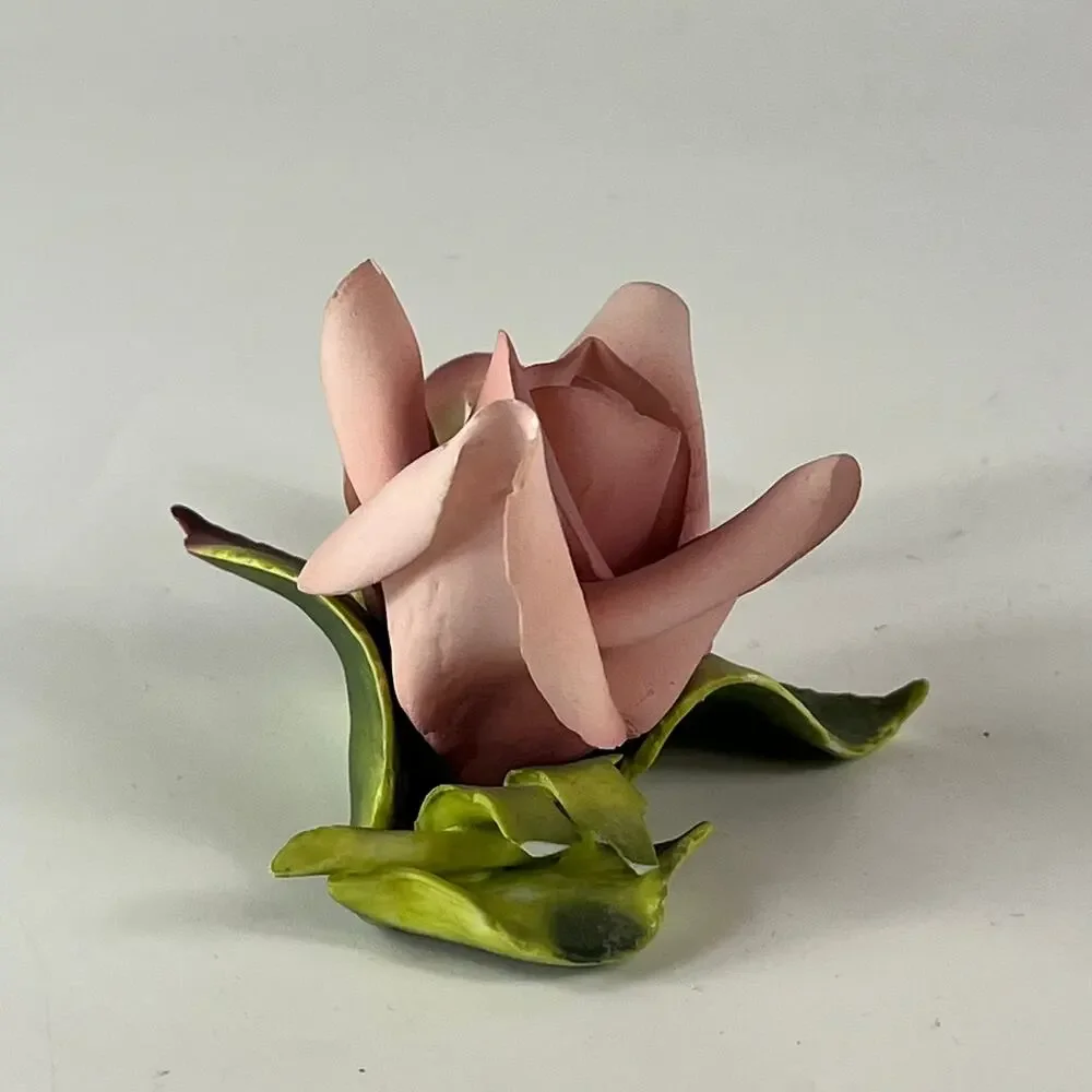 Enesco Porcelain Dusty Pink Rose Flower Figurine 2" CHIPPED Forever Gift Bisque - Picture 4 of 10